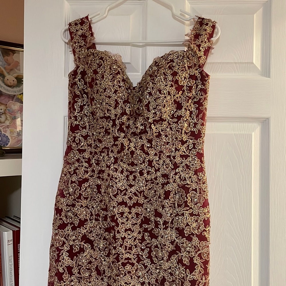 Cindy Maroon Prom Dress Size